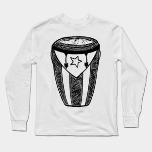 Conga Boricua Black Long Sleeve T-Shirt